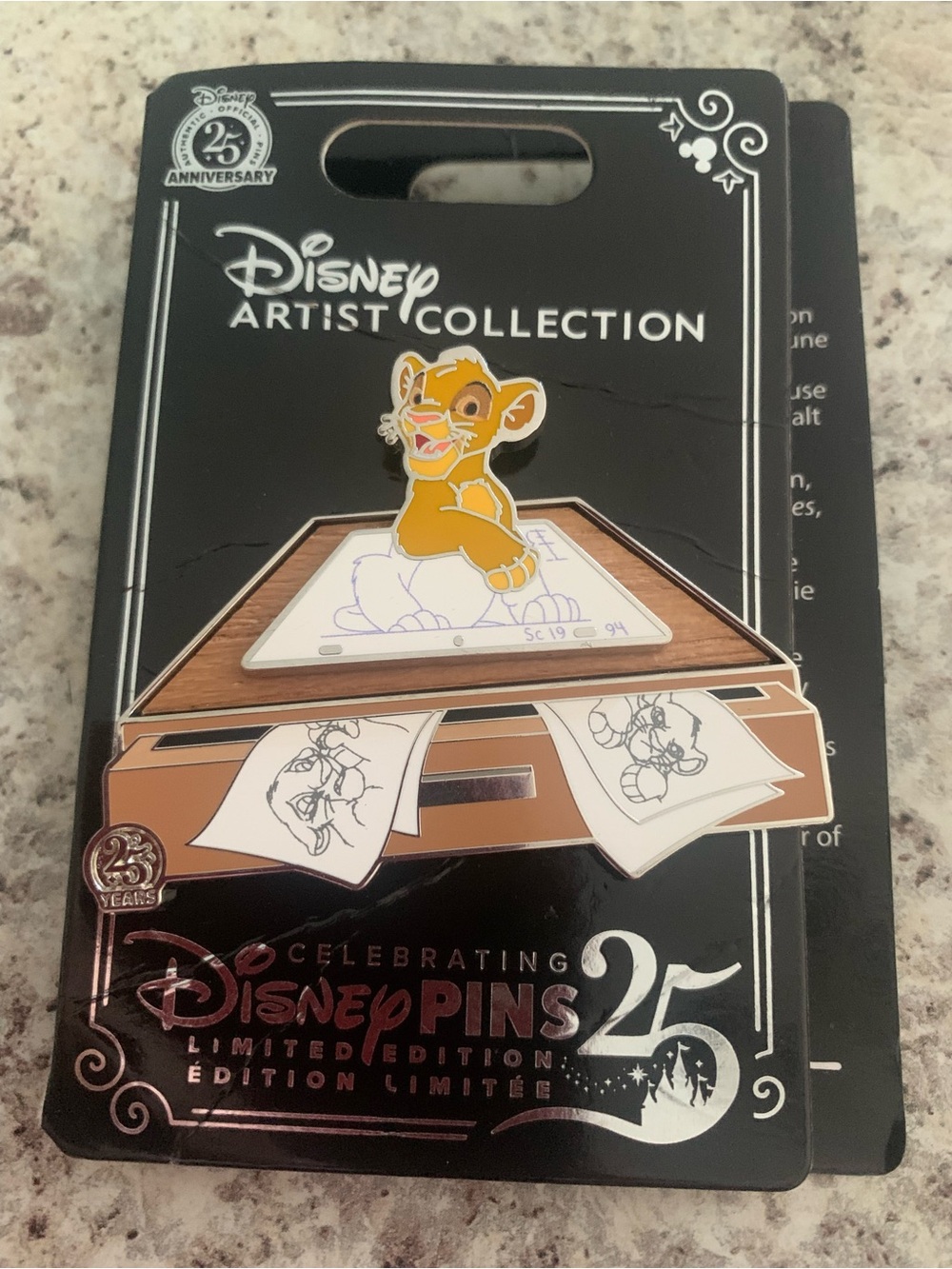 Disney Parks Pin 2025 Artist Collection Jason Peltz Simba Lion King LE 5000